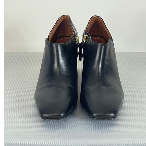 Vionic Linda Black Leather Croc Embossed Detail Ankle Heeled Bootie Size 8 - Picture 3 of 10